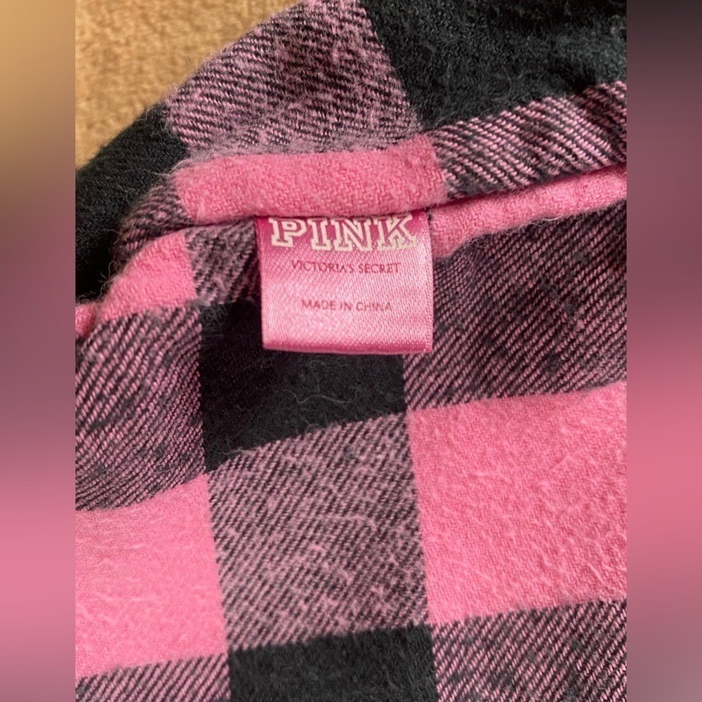 Vintage PINK Victoria's Secret 2008 Pink Solid/Checkered Reversible Tote Bag - Picture 5 of 9
